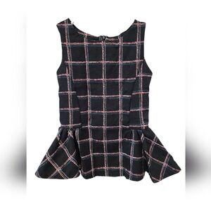 Black and Pink Fit and Flare Peplum Dress for Casual Occasions Kids Dress 2T